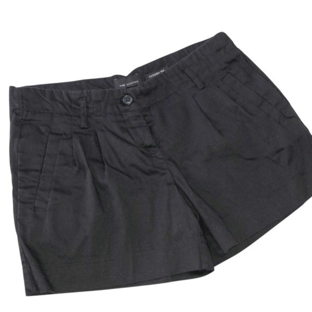 The‎ Limited Cassidy Fit Pleated Cotton Stretch Shorts Black Womens 4